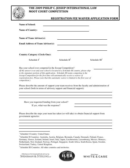 2009 Waiver Application Form