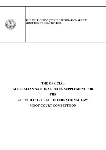 Australian Rules Supplement - International Law Students Association