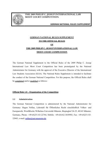 German National Rules Supplement - International Law Students ...