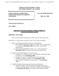 Production Schedule for BIPI - Southern District of Illinois