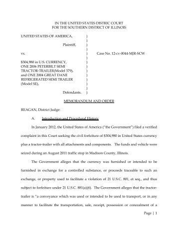 Page | 1 IN THE UNITED STATES DISTRIC COURT FOR THE ...