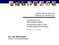 Deutschlands Zukunft: Bildung von Anfang an ... - Ilse Wehrmann