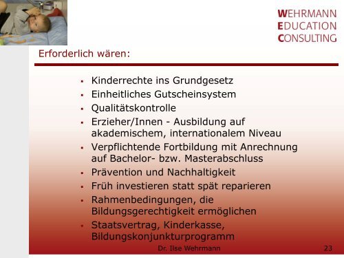Qualität in der Kinderbetreuung - Ilse Wehrmann