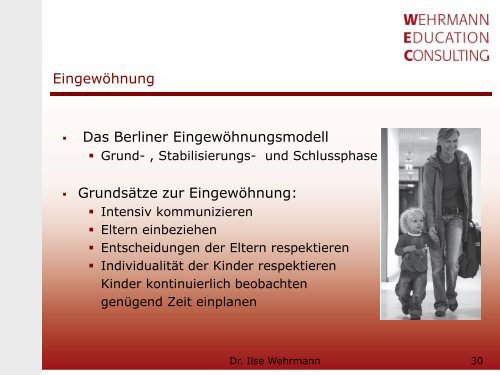 Qualität in der Kinderbetreuung - Ilse Wehrmann