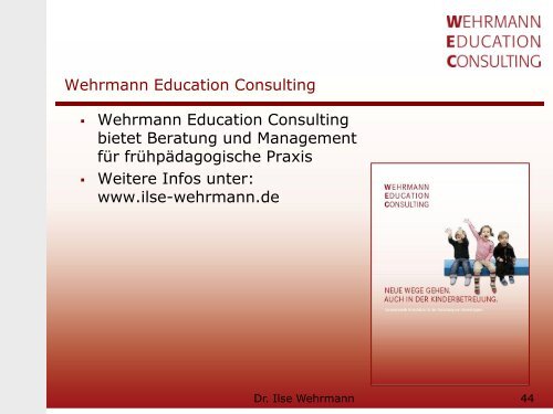 Qualität in der Kinderbetreuung - Ilse Wehrmann