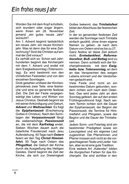 Gemeindebrief Dezember 2010 - Evangelische Kirchengemeinde ...