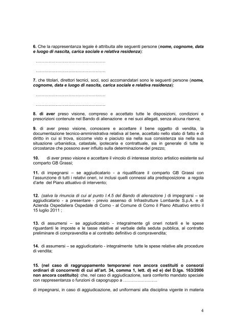 Domanda di Partecipazione DOCUMENTO 1 Spett.le AZIENDA ...