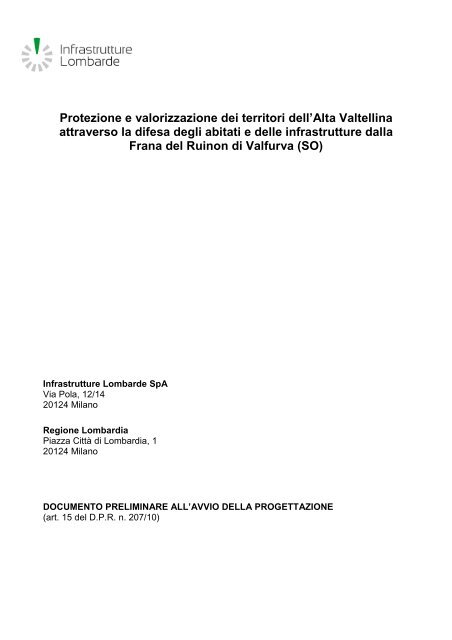 Protezione e valorizzazione dei territori dell'Alta Valtellina attraverso ...