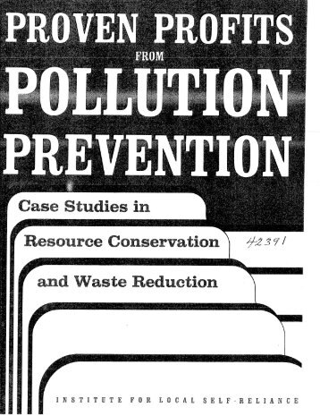 Proven Profits From Pollution Prevention - Institute for Local Self ...