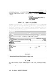 Domanda di Partecipazione - Infrastrutture Lombarde