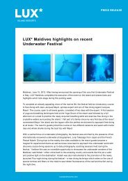 LUX* Maldives highlights on recent Underwater ... - LUX* Resorts