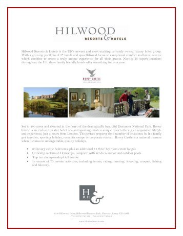 Hilwood Resorts & Hotels is the UK's newest - International Luxury ...