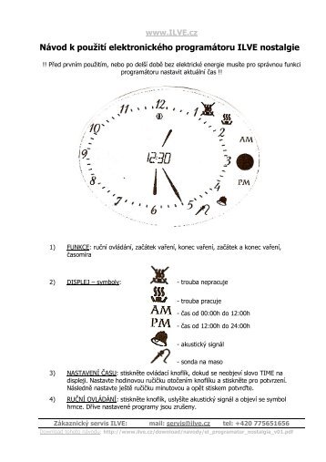 NÃ¡vod k pouÅ¾itÃ­ elektronickÃ©ho programÃ¡toru ILVE nostalgie