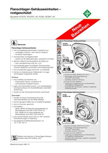 Flanschlager-Gehaeuseeinheiten - rostgeschuetzt: Baureihen ...