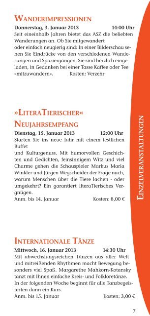 Programmheft fÃ¼r Januar bis MÃ¤rz 2013 - Innere Mission MÃ¼nchen