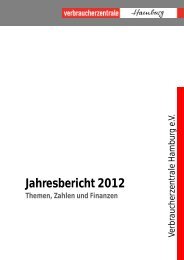 Jahresbericht 2012 - Verbraucherzentrale Hamburg e.V.