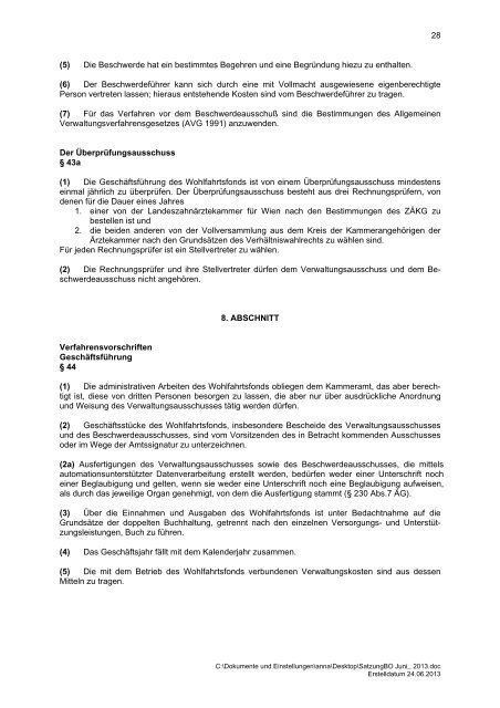 Satzung und Beitragsordnung Juni 2013
