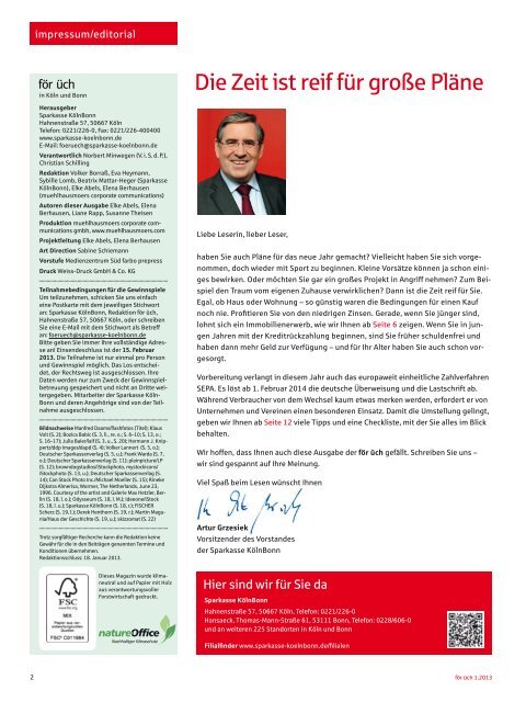 Ausgabe 1 / 2013 - Sparkasse KölnBonn