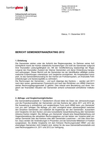 Bericht_Gemeindefinanzrating_2012 [PDF, 581 KB] - Kanton Glarus