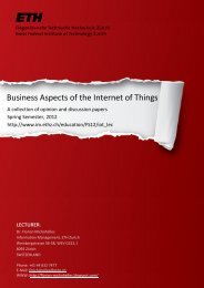 Business Aspects of the Internet of Things - Information Management