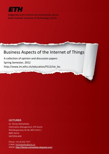 Business Aspects of the Internet of Things - Information Management