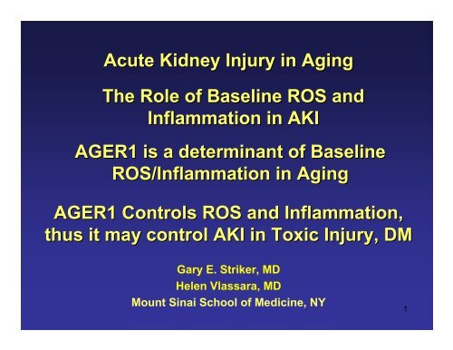 Molecular and cellular changes in acute kidney injury