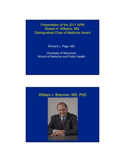 William J. Bremner, MD, PhD
