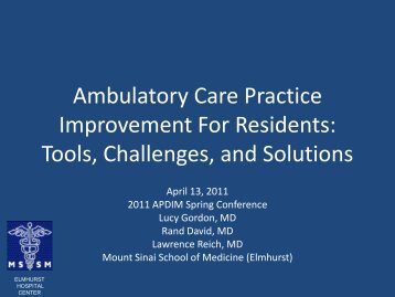 Ambulatory Care Practice Improvement For Residents - Alliance for ...