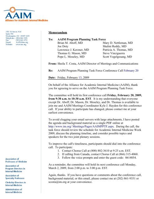 02-20-09 aaim pptf call material - Alliance for Academic Internal ...