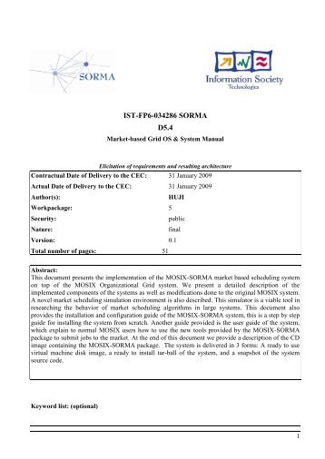 IST-FP6-034286 SORMA D5.4 - IISM