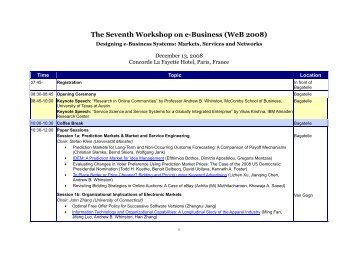 The Seventh Workshop on e-Business (WeB 2008)