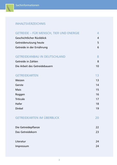 Getreidepflanzen - information.medien.agrar eV