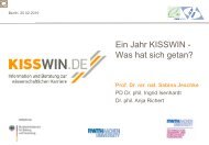 Ein Jahr KISSWIN - IMA,ZLW & IfU - RWTH Aachen University
