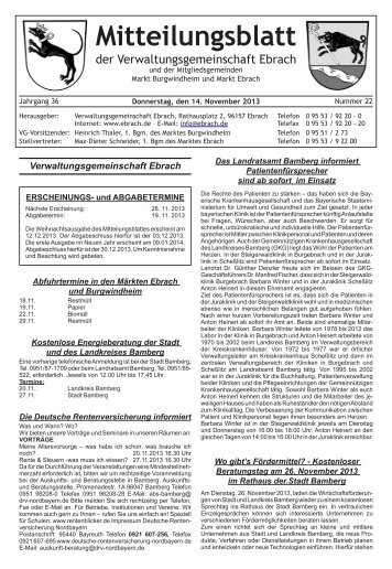 Mitteilungsblatt - Verwaltungsgemeinschaft Ebrach