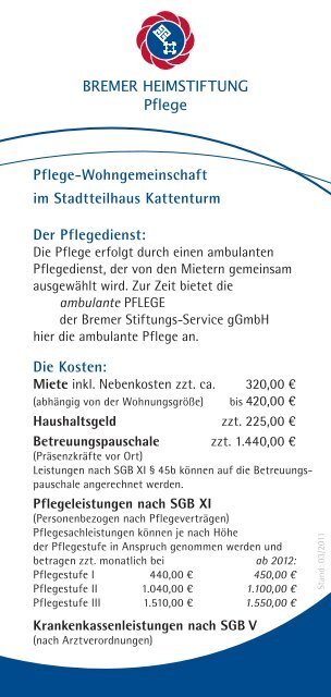 Pflege-Wohngemeinschaft im Stadtteilhaus ... - Bremer Heimstiftung