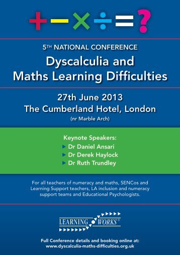 Download Dyscalculia Flyer - Dyscalculia and Maths Difficulties ...