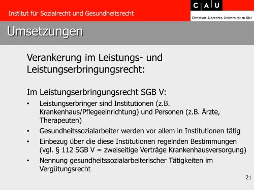 Gesundheitssozialarbeit als Gesundheitsberuf. Juristische ... - DVSG