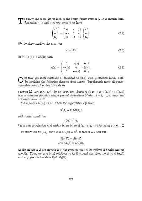 2. On the Fundamental Theorem for Curves in Space
