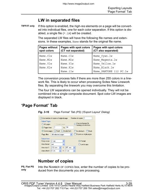 ORIS PDF Tuner Version 4.4.8 User Manual - image2output - Support