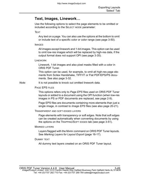 ORIS PDF Tuner Version 4.4.8 User Manual - image2output - Support