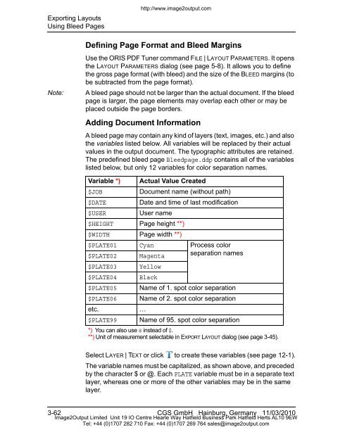 ORIS PDF Tuner Version 4.4.8 User Manual - image2output - Support