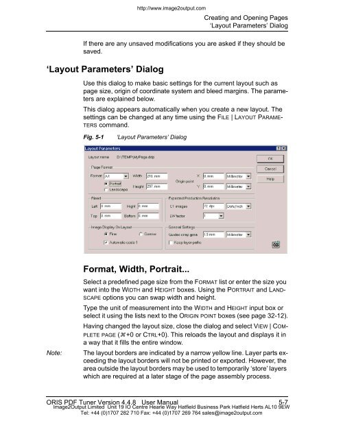 ORIS PDF Tuner Version 4.4.8 User Manual - image2output - Support