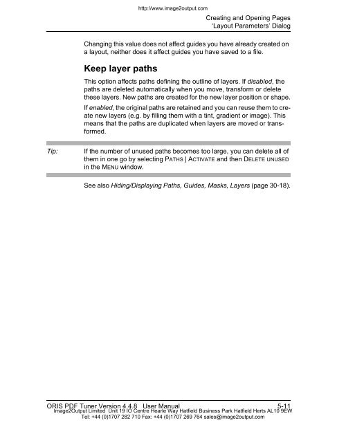 ORIS PDF Tuner Version 4.4.8 User Manual - image2output - Support