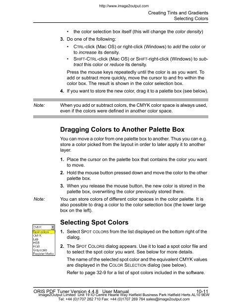 ORIS PDF Tuner Version 4.4.8 User Manual - image2output - Support