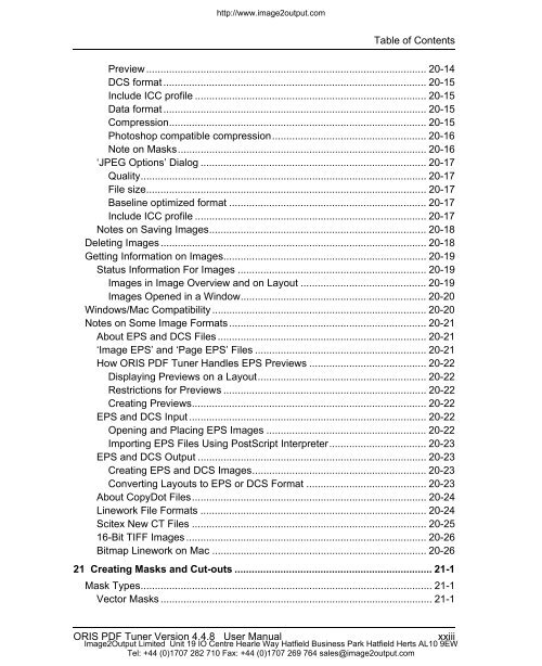 ORIS PDF Tuner Version 4.4.8 User Manual - image2output - Support