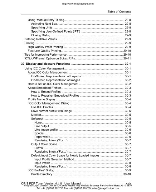 ORIS PDF Tuner Version 4.4.8 User Manual - image2output - Support