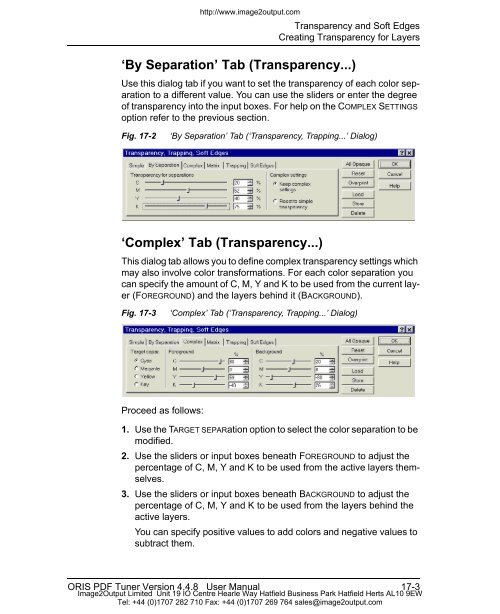 ORIS PDF Tuner Version 4.4.8 User Manual - image2output - Support