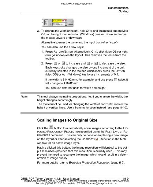 ORIS PDF Tuner Version 4.4.8 User Manual - image2output - Support