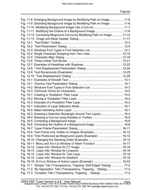 ORIS PDF Tuner Version 4.4.8 User Manual - image2output - Support