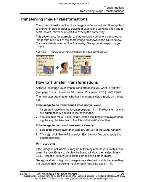 ORIS PDF Tuner Version 4.4.8 User Manual - image2output - Support